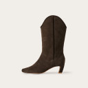 Bonnie High Boots, dark chocolate velvet OUTLET